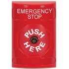 STI SS2000ES-EN Stopper Station – Red – Large Octagon – Push Button Key to Reset – Emergency Stop Label